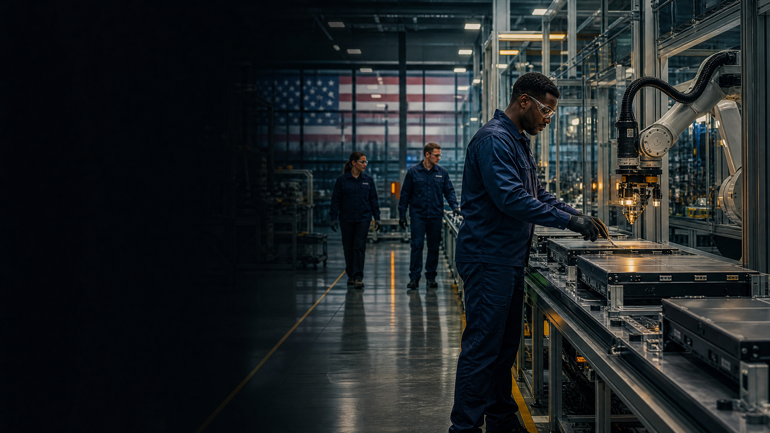 Advanced battery-pack manufacturing equipment in an American production facility